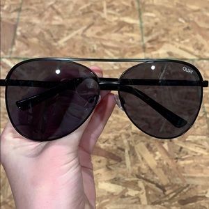 QUAY Australia Black Aviator Sunglasses